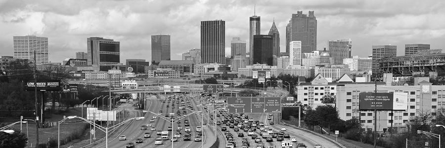 Black and White Atlanta Pano Photograph by Frozen in Time Fine Art Photography