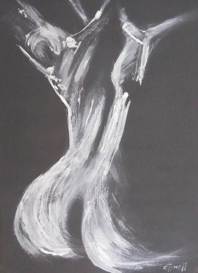Black and White Back 2 - Female Nude Painting by Carmen Tyrrell
