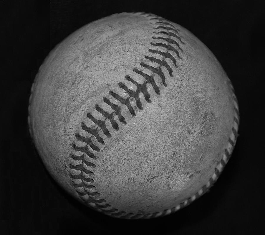 Baseball Photograph - Black And White Baseball by Rob Hans