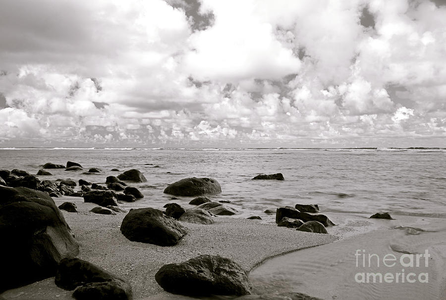 Black and White Beach Scene Photograph by Kicka Witte - Printscapes