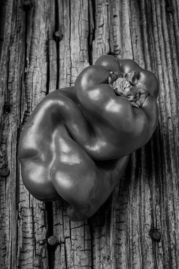 Black And White Bell Pepper Photograph by Garry Gay