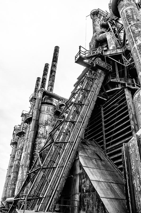 Black and White - Bethlehem Steel Mill Photograph by Bill Cannon