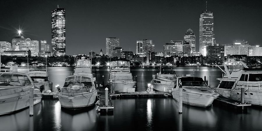 Black and White Boston Pano Photograph by Frozen in Time Fine Art Photography