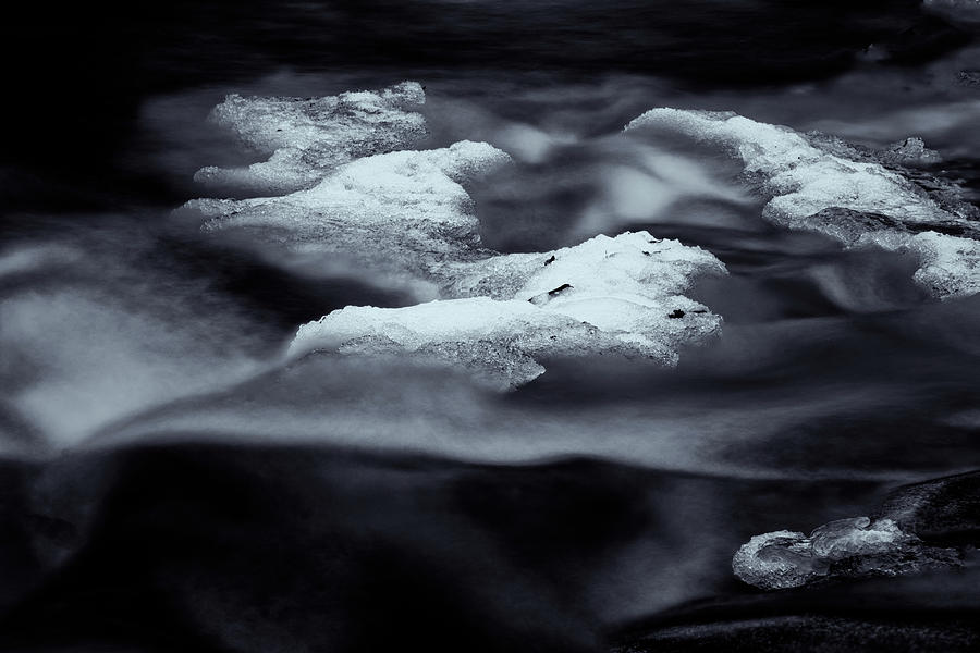 Black And White Brook Abstract Photograph by Tom Singleton