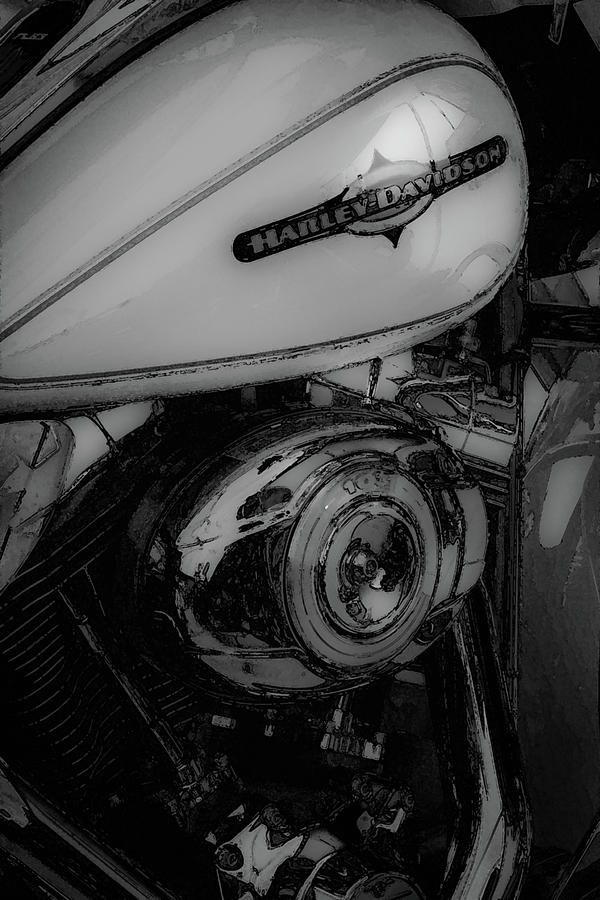 Motorcycle Photograph - Black and White Can You Feel the Rumble 4420 BW_2 by Steven Ward