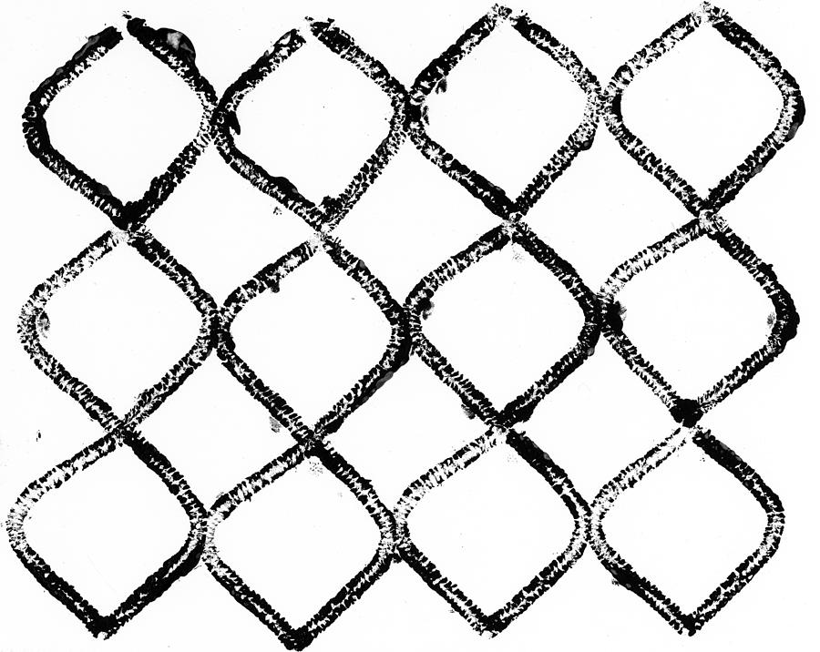 Black And White Photograph - Black And White Chain Link Fence by Gillham Studios
