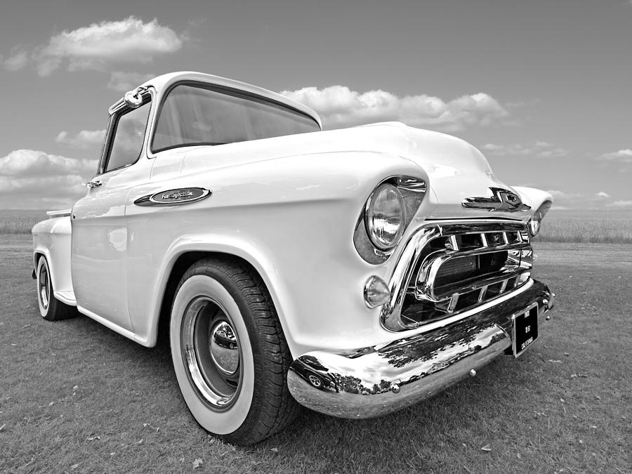 Black and White Chevy Photograph by Gill Billington