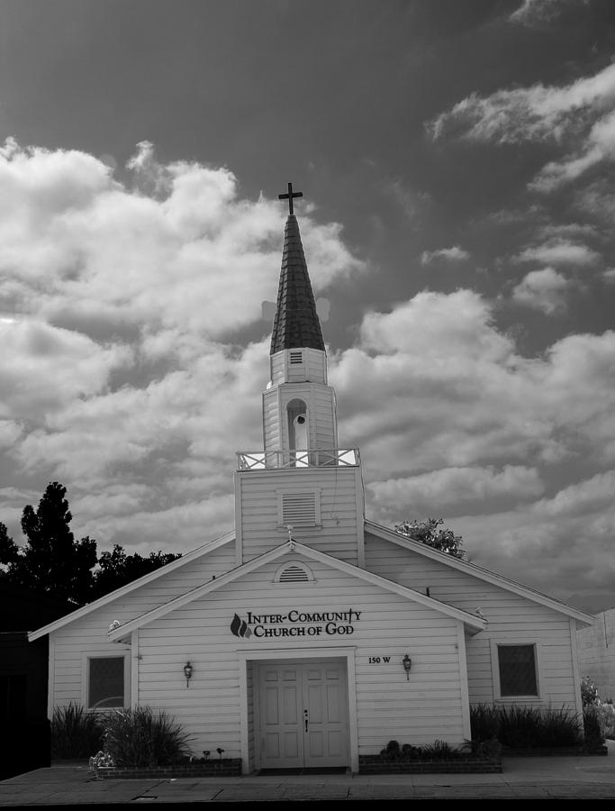 Black and White Church Photograph by Robert Hebert