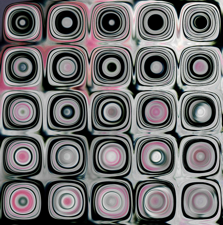 Black and White Circles B Digital Art by Patty Vicknair