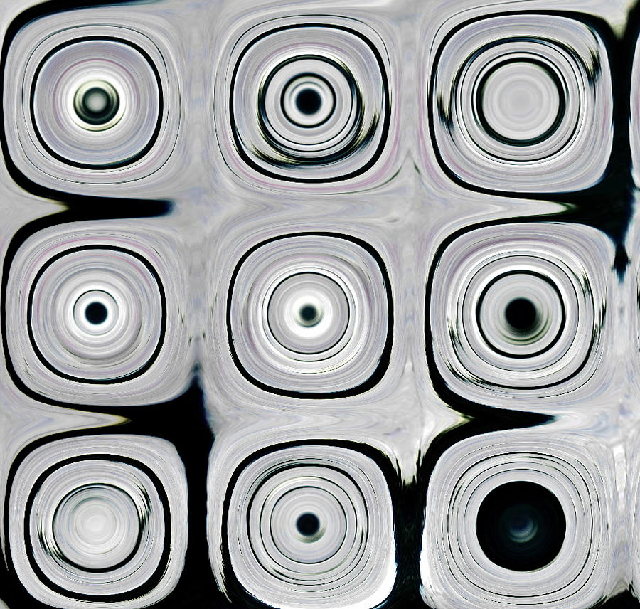 Black and White Circles M Digital Art by Patty Vicknair
