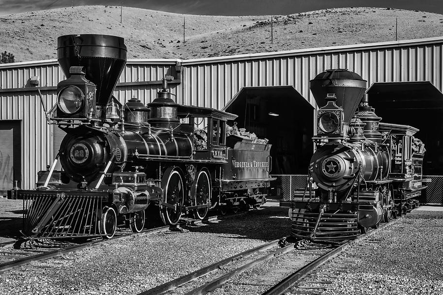 Black And White Classic Trains Photograph by Garry Gay