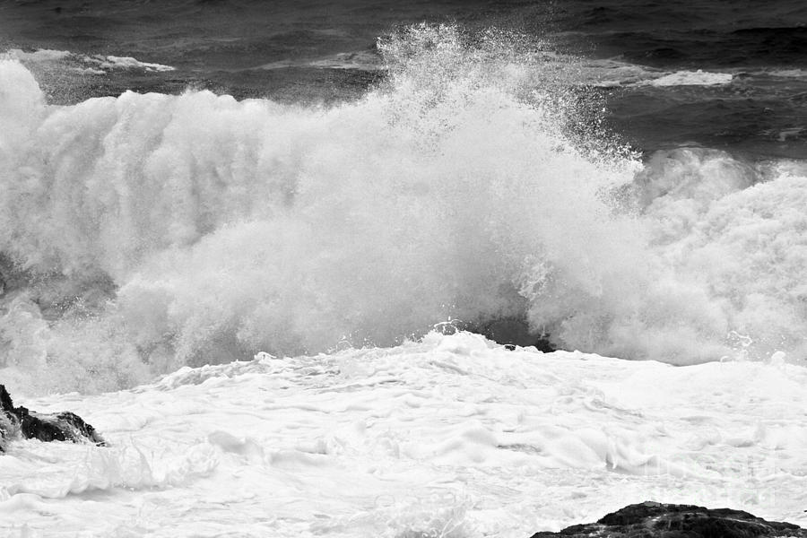 Black And White Crashing Surf Photograph by Adam Jewell