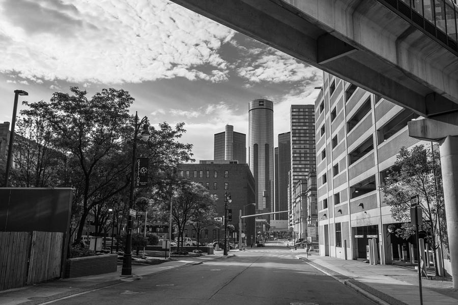 Black and White Detroit Ren Center  Photograph by John McGraw
