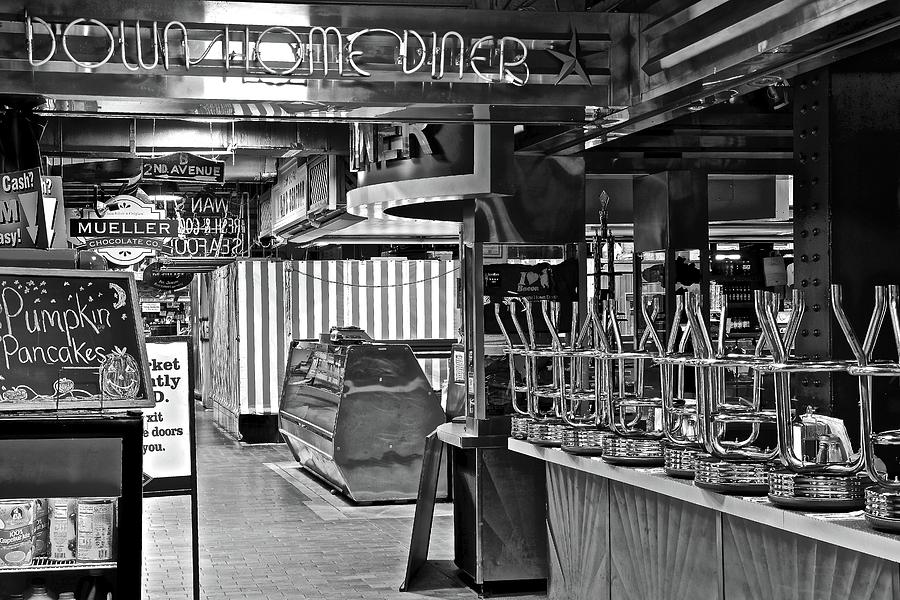 Black and White Diner Photograph by Frozen in Time Fine Art Photography