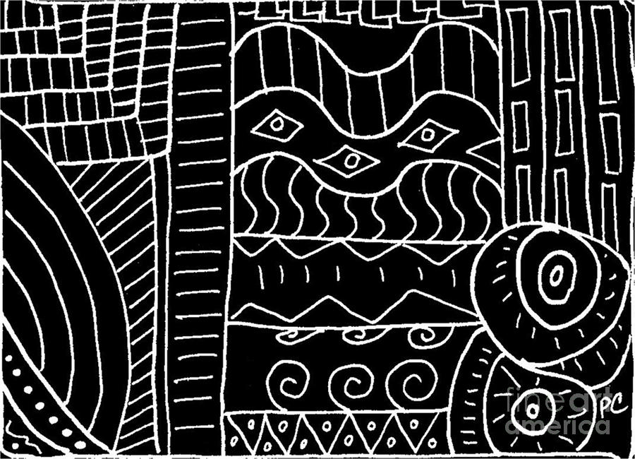 Black And White Drawing - Black and White Doodle  by Patricia Cleasby