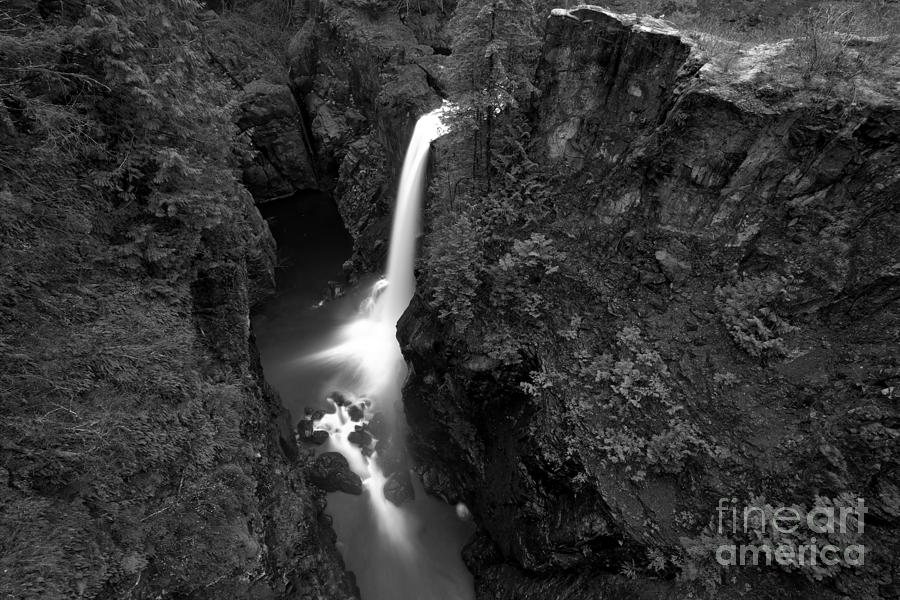 Black And White Elk Falls Landscape Photograph by Adam Jewell