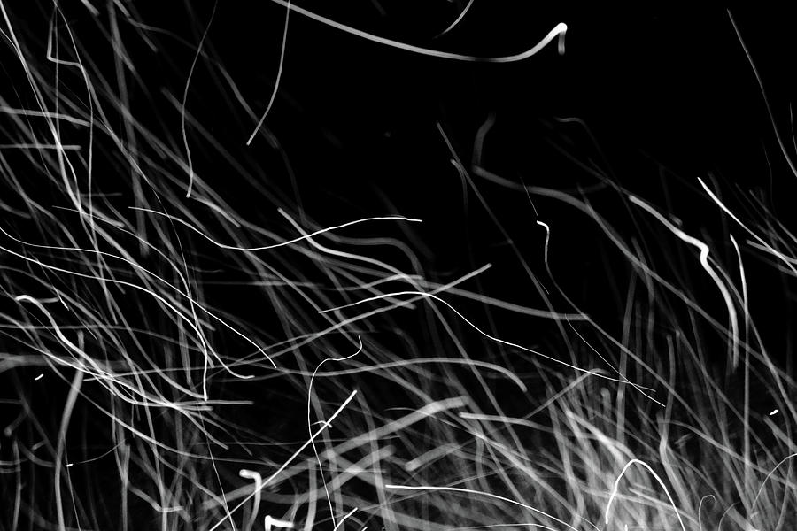 Black And White Photograph - Black and White Flames 3 by Angela Murdock