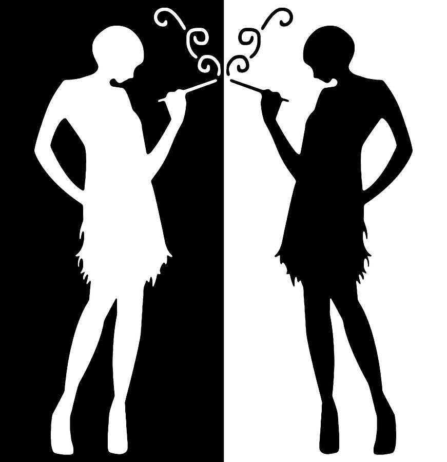 Black and White Flappers Digital Art by Chuck Staley