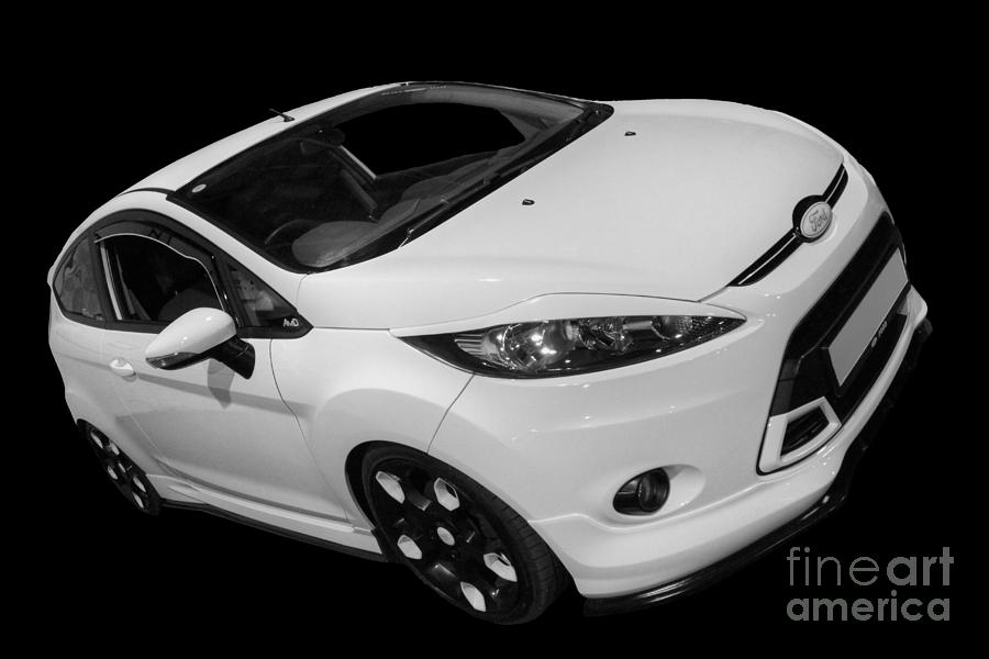 Black and White Ford Fiesta Photograph by Vicki Spindler