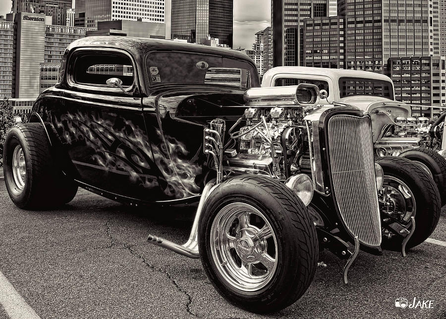 Black and White Ford Hot Rod Coupe Photograph by Jake Steele - Fine Art ...