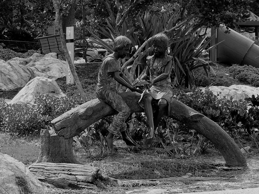 Black and White Friendship Statue   Photograph by Christopher Mercer