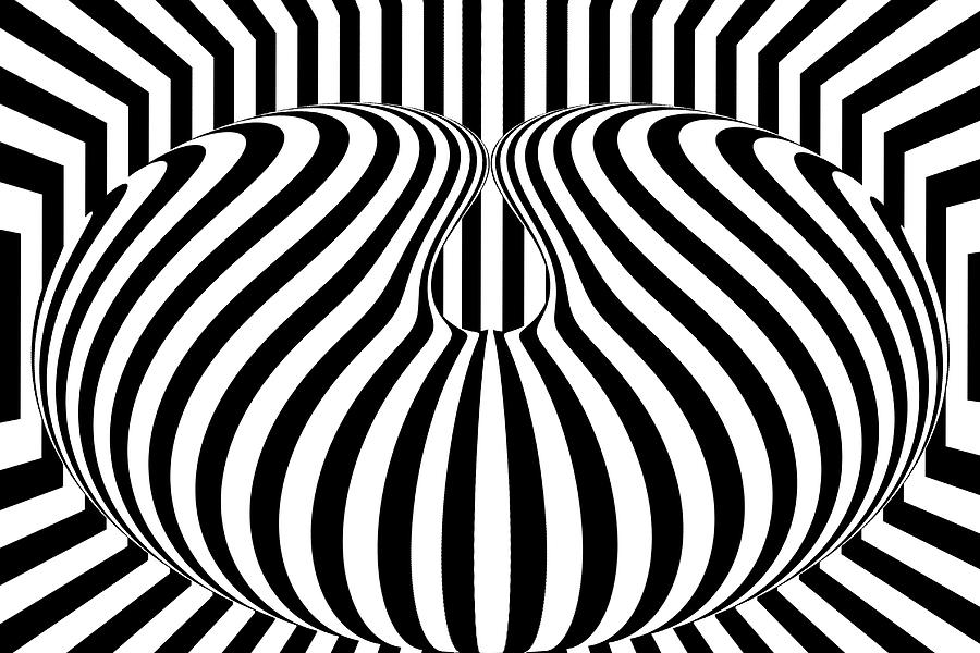 Black And White  Fun Abstract Digital Art by Tom Janca