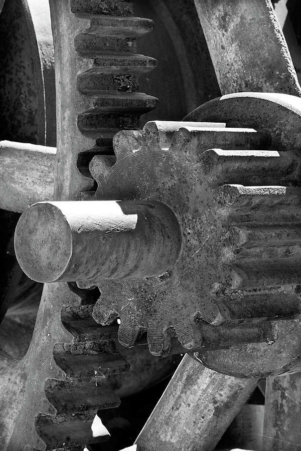 Black And White Gears Photograph by Phyllis Denton