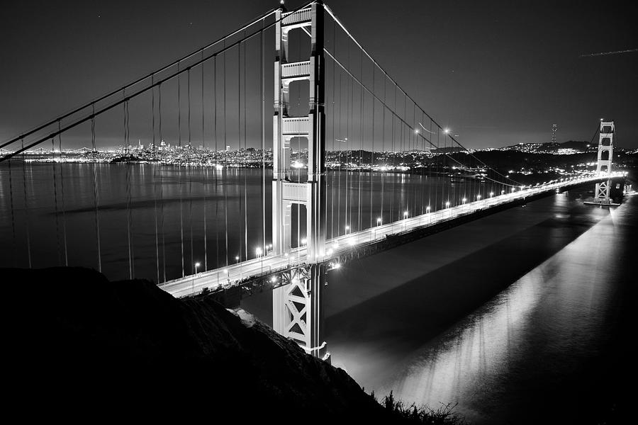 Black And White Golden Gate Photograph