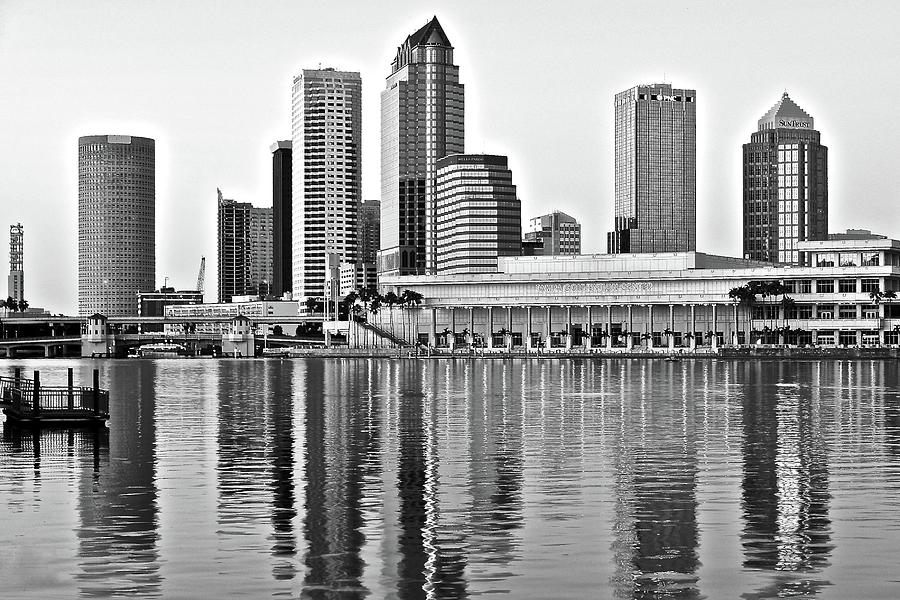 Tampa Photograph - Black and White in the Heart of Tampa Bay by Frozen in Time Fine Art Photography