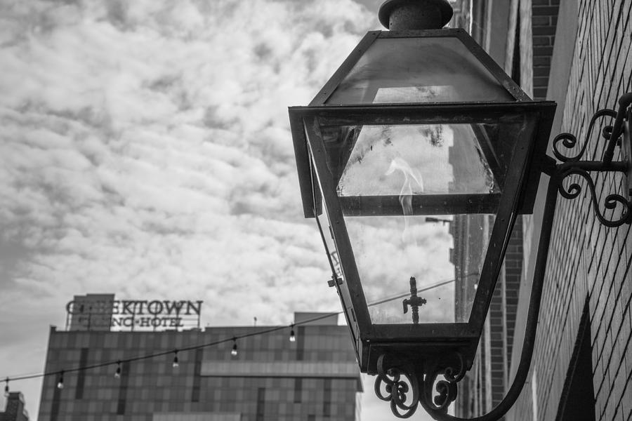 Black And White Lamp In Detroit Photograph
