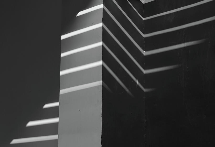 Black and White Line Pattern Minimalism Image 1 Photograph by Prakash Ghai