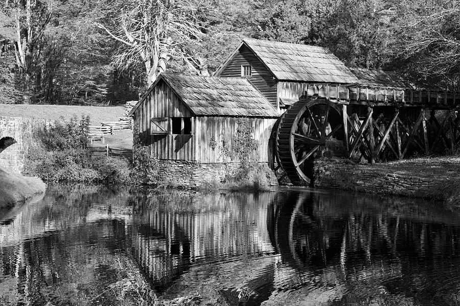 Black And White Mabry Mill Photograph