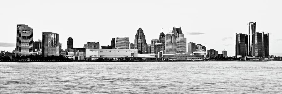 Black and White Motor City Pano Photograph by Frozen in Time Fine Art Photography