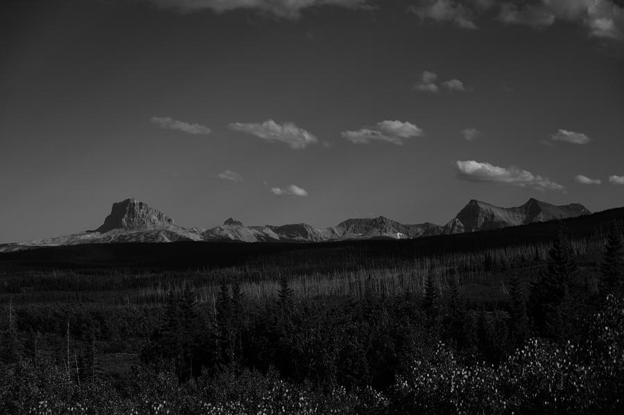 Black and White Mountains of Glacier Photograph by Jeff Swan
