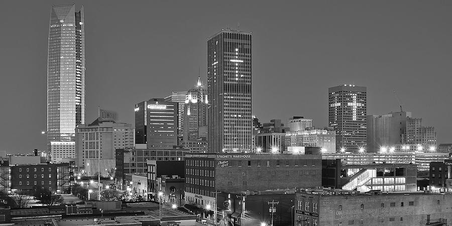 Black and White Night in OKC Photograph by Frozen in Time Fine Art Photography