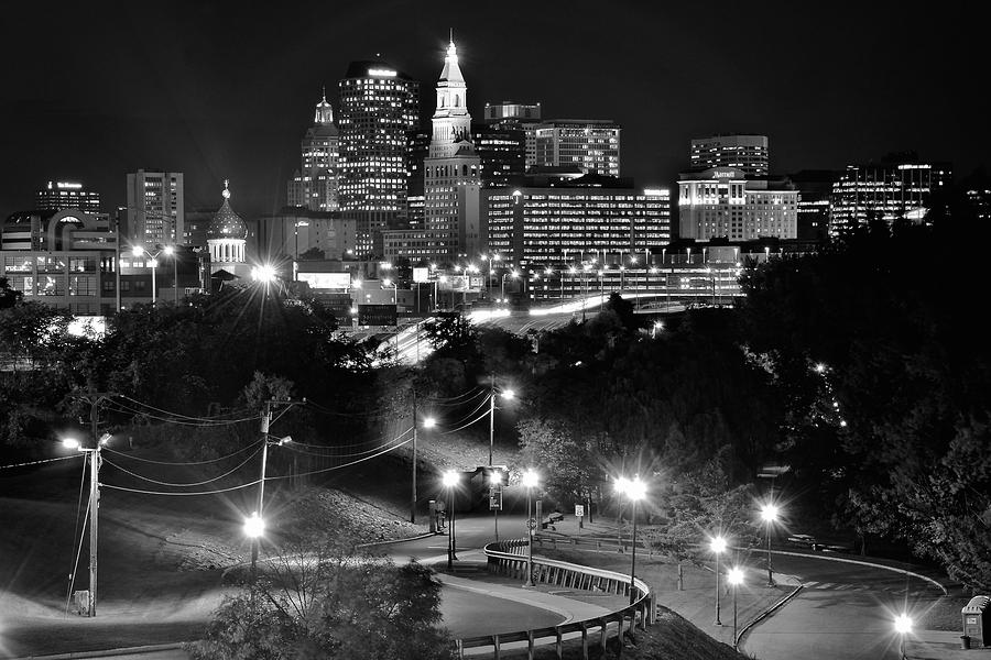 Black and White Nights Hartford Connecticut Photograph by Frozen in Time Fine Art Photography