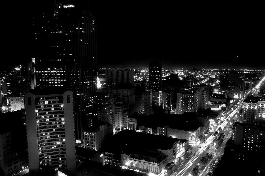 New Orleans Photograph - Black and White Nights of New Orleans by Gulf Island Photography and Images