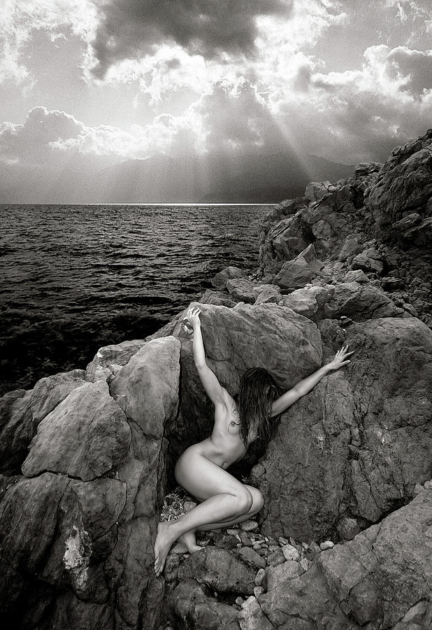 Beach Photograph - Black and White Nude 04 by Manolis Tsantakis