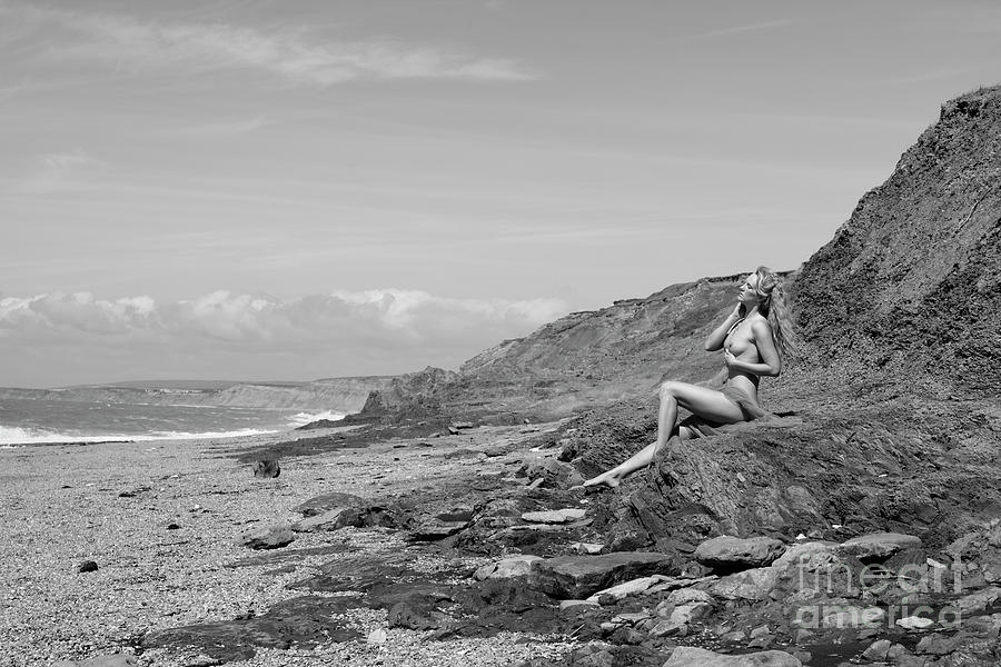 Black And White Beach Nude - Black and white nude on beach Photograph by Clayton Bastiani - Pixels
