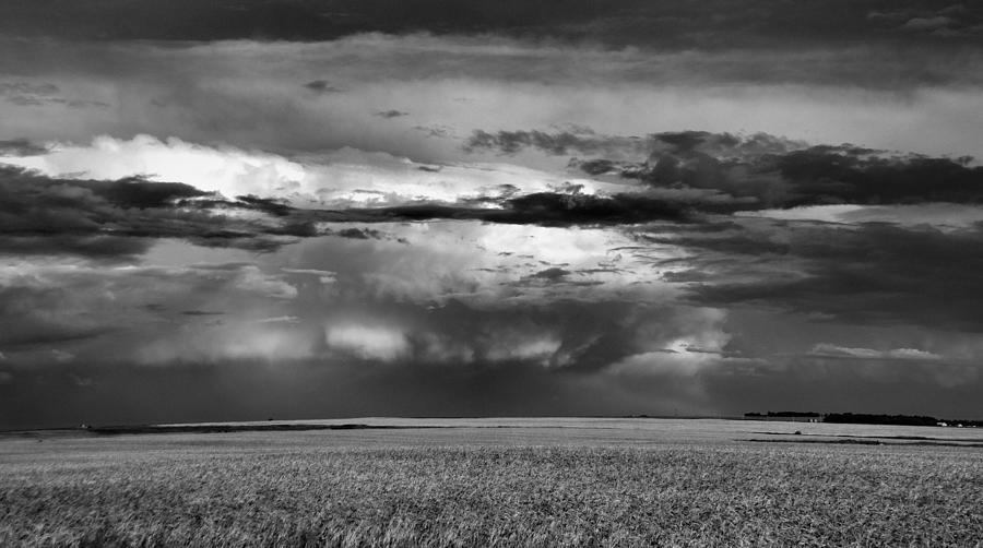 Black and White of North Dakota Landscape Photograph by Jeff Swan