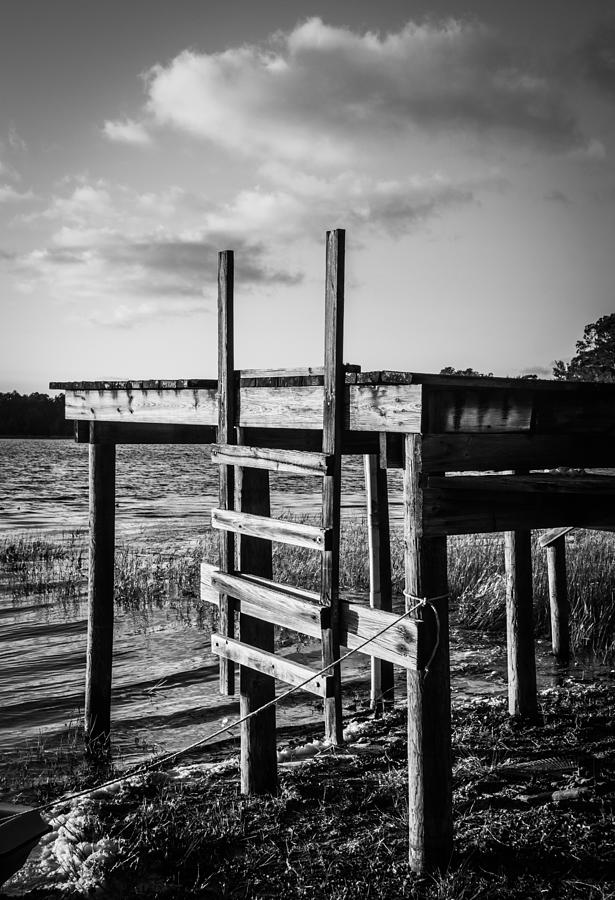 Black and White Old Time Dock Photograph by Parker Cunningham
