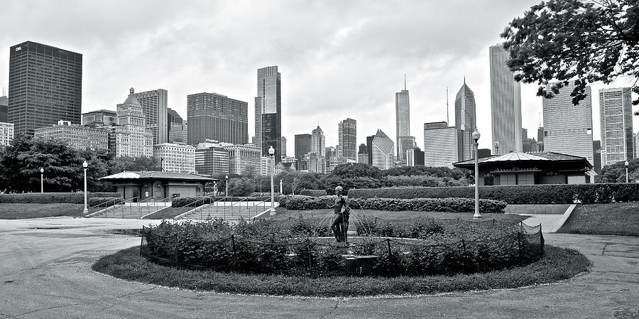 Black And White Pano From The Fountain Photograph