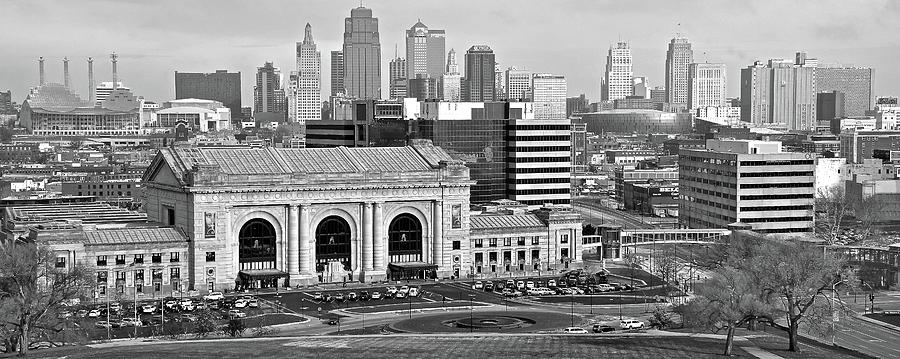Black and White Pano of KC Photograph by Frozen in Time Fine Art Photography