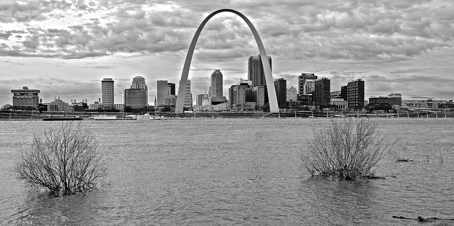 Black and White Pano of St Louis Photograph by Frozen in Time Fine Art Photography