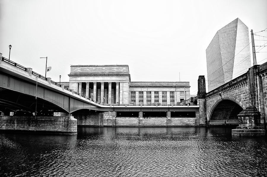 Black and White Philadelphia - 30th Street Station and Cira Cent Photograph by Bill Cannon