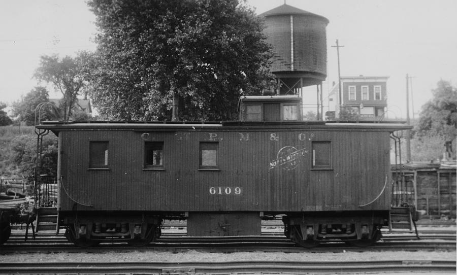 Black and White Photo of Caboose Photograph by Chicago and North Western Historical Society