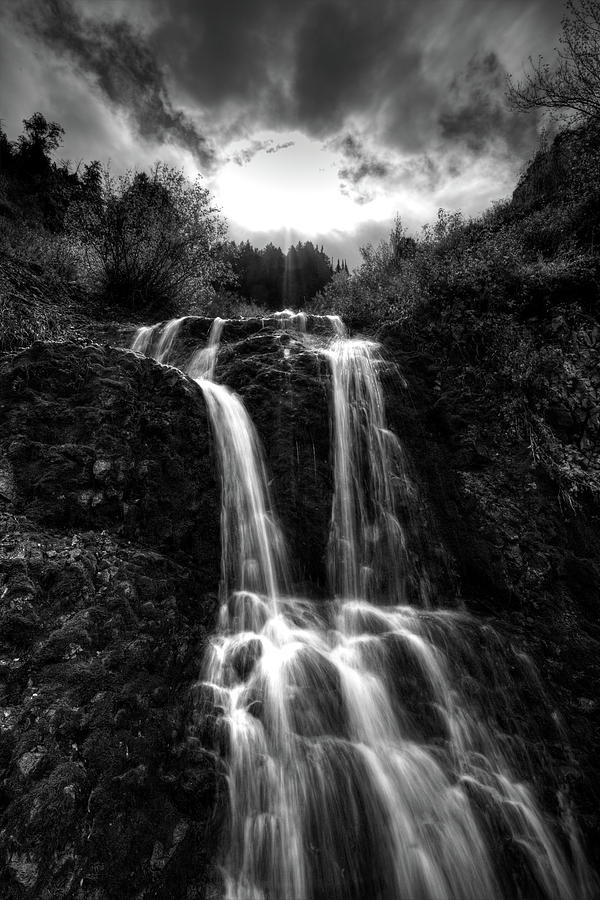 Black and White Quarry Falls  Photograph by David Andersen