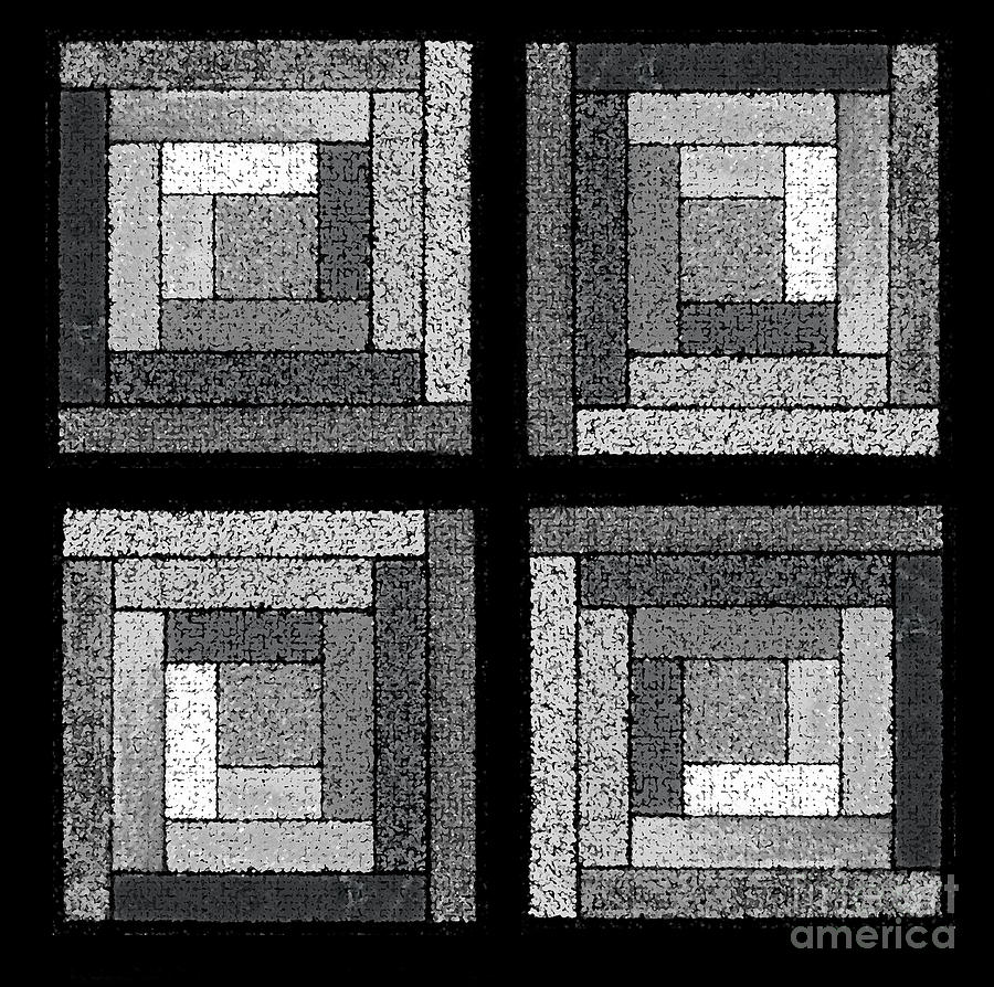 Black and White Quilt Squares Photograph by Karen Adams