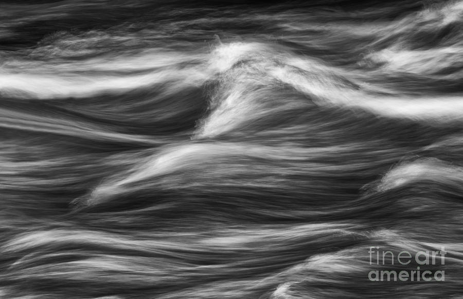 Black And White River Water Abstract Photograph