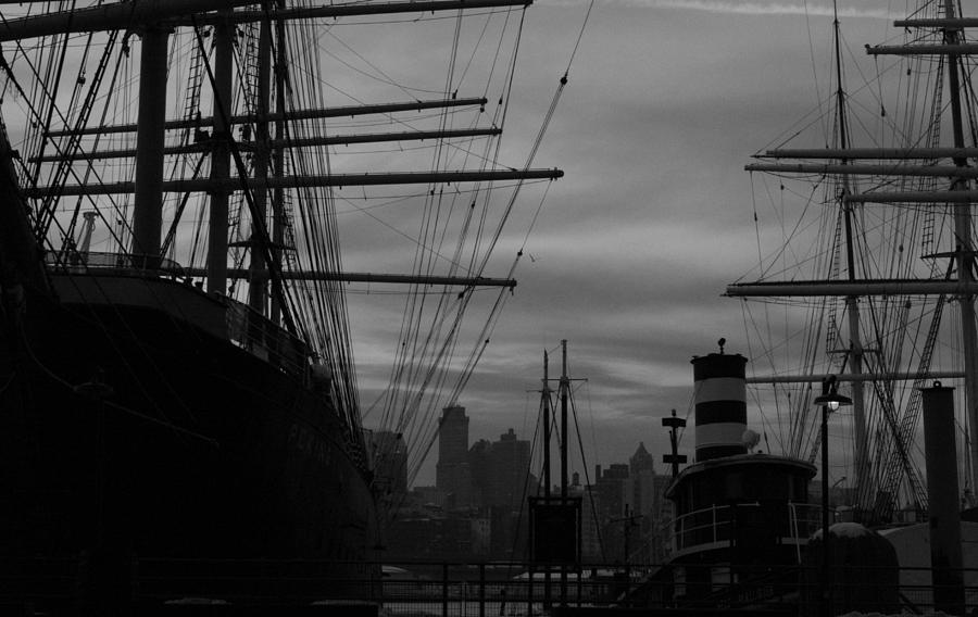 Black and White Seaport Photograph by Christopher J Kirby
